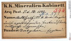 Etiketten zu Calcit (NHMW-MIN-As373)